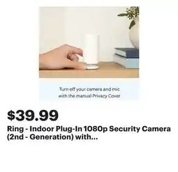 Best Buy Ring - Indoor Plug-In 1080p Security Camera (2nd - Generation) with Privacy cover - Blush offer