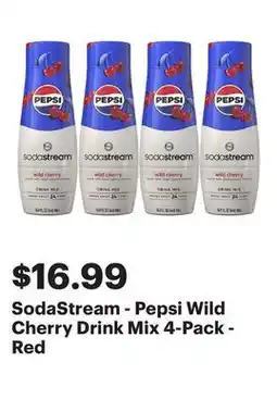 Best Buy SodaStream - Pepsi Wild Cherry Drink Mix 4-Pack - Red offer