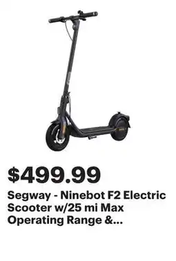 Best Buy Segway - Ninebot F2 Electric Scooter w/25 mi Max Operating Range & 18 mph Max Speed - Black offer
