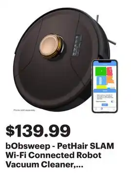 Best Buy bObsweep - PetHair SLAM Wi-Fi Connected Robot Vacuum Cleaner, Austin - Espresso offer