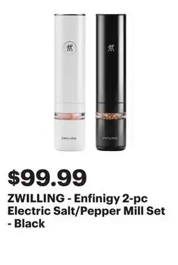 Best Buy ZWILLING - Enfinigy 2-pc Electric Salt/Pepper Mill Set - Black offer