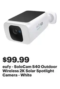 Best Buy eufy - SoloCam S40 Outdoor Wireless 2K Solar Spotlight Camera - White offer