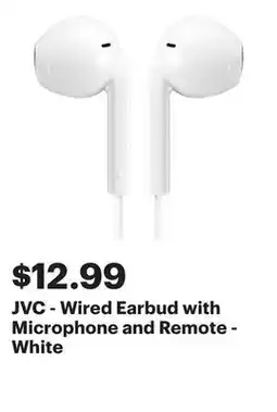 Best Buy JVC - Wired Earbud with Microphone and Remote - White offer