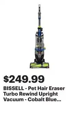 Best Buy BISSELL - Pet Hair Eraser Turbo Rewind Upright Vacuum - Cobalt Blue and Electric Green offer
