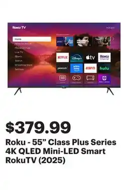 Best Buy Roku - 55 Class Plus Series 4K QLED Mini-LED Smart RokuTV (2025) offer