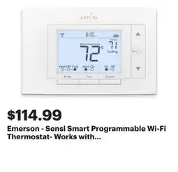 Best Buy Emerson - Sensi Smart Programmable Wi-Fi Thermostat- Works with Alexa - White offer