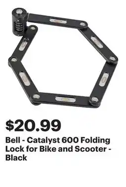 Best Buy Bell - Catalyst 600 Folding Lock for Bike and Scooter - Black offer