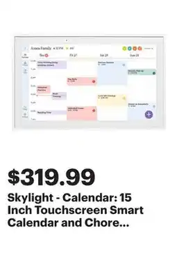 Best Buy Skylight - Calendar: 15 Inch Touchscreen Smart Calendar and Chore Chart - White offer
