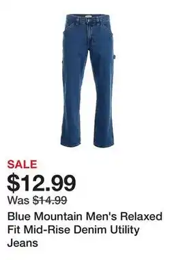 Tractor Supply Company Blue Mountain Men's Relaxed Fit Mid-Rise Denim Utility Jeans offer