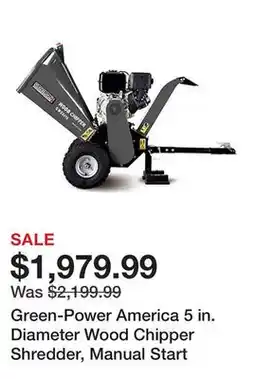 Tractor Supply Company Green-Power America 5 in. Diameter Wood Chipper Shredder, Manual Start offer