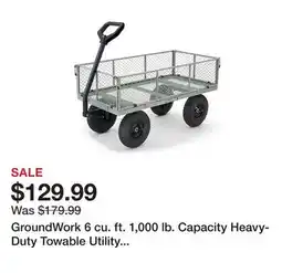 Tractor Supply Company GroundWork 6 cu. ft. 1,000 lb. Capacity Heavy-Duty Towable Utility Cart offer