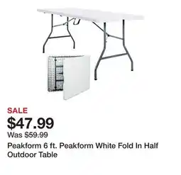 Tractor Supply Company Peakform 6 ft. Peakform White Fold In Half Outdoor Table offer