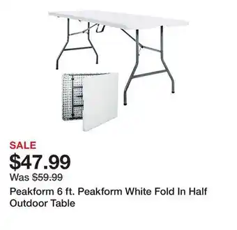 Tractor Supply Company Peakform 6 ft. Peakform White Fold In Half Outdoor Table offer