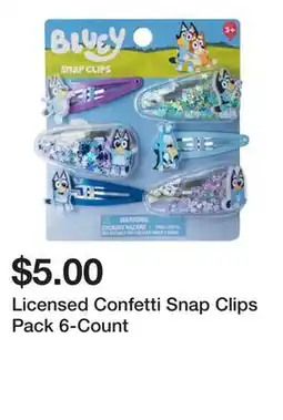 Five Below Licensed Confetti Snap Clips Pack 6-Count offer