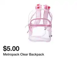 Five Below Metropack Clear Backpack offer