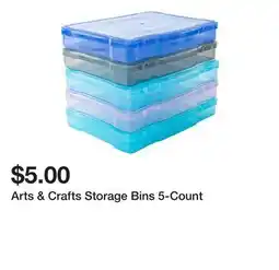 Five Below Arts & Crafts Storage Bins 5-Count offer