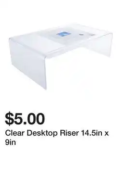 Five Below Clear Desktop Riser 14.5in x 9in offer