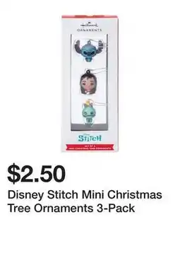 Five Below Disney Stitch Mini Christmas Tree Ornaments 3-Pack offer