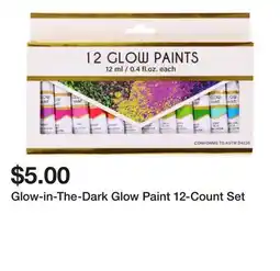 Five Below Glow-in-The-Dark Glow Paint 12-Count Set offer