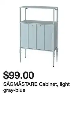Ikea SÅGMÄSTARE Cabinet, light gray-blue offer