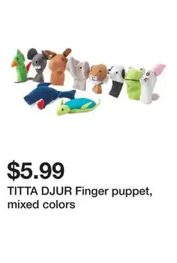 Ikea TITTA DJUR Finger puppet, mixed colors offer