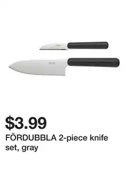 Ikea FÖRDUBBLA 2-piece knife set, gray offer