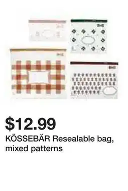 Ikea KÖSSEBÄR Resealable bag, mixed patterns offer