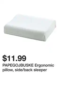 Ikea PAPEGOJBUSKE Ergonomic pillow, side/back sleeper offer