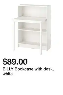 Ikea BILLY Bookcase with desk, white offer