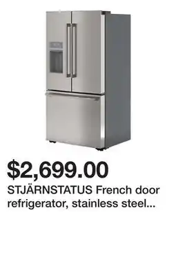 Ikea STJÄRNSTATUS French door refrigerator, stainless steel color/counter-depth offer