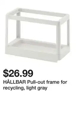 Ikea HÅLLBAR Pull-out frame for recycling, light gray offer