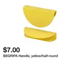 Ikea BEGRIPA Handle, yellow/half-round offer