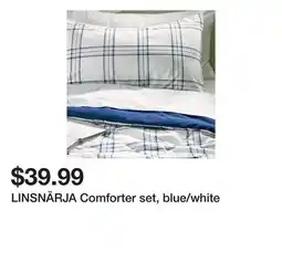 Ikea LINSNÄRJA Comforter set, blue/white offer