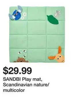 Ikea SANDBI Play mat, Scandinavian nature/multicolor offer