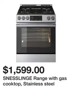 Ikea SNESSLINGE Range with gas cooktop, Stainless steel offer