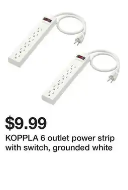 Ikea KOPPLA 6 outlet power strip with switch, grounded white offer
