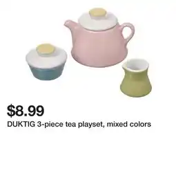 Ikea DUKTIG 3-piece tea playset, mixed colors offer
