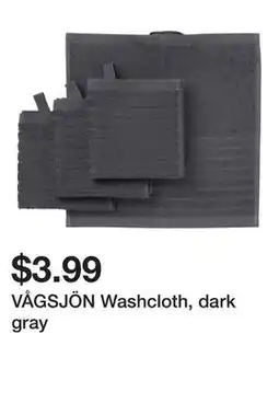 Ikea VÅGSJÖN Washcloth, dark gray offer