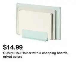 Ikea GUMMIHAJ Holder with 3 chopping boards, mixed colors offer