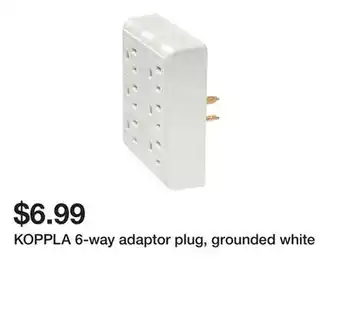 Ikea KOPPLA 6-way adaptor plug, grounded white offer