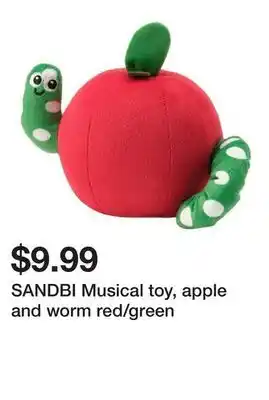 Ikea SANDBI Musical toy, apple and worm red/green offer