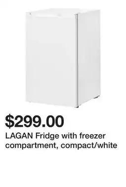 Ikea LAGAN Fridge with freezer compartment, compact/white offer
