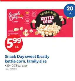 Lidl Snack Day sweet & salty kettle corn, family size offer