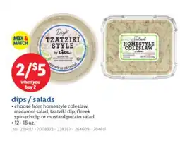 Lidl dips/salads offer