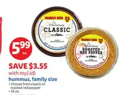 Lidl hummus, family size offer