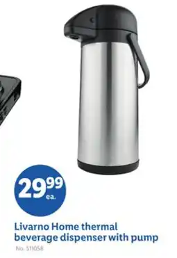 Lidl Livarno Home thermal beverage dispenser with pump offer