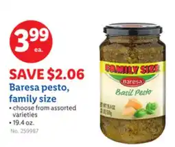 Lidl Baresa pesto, family size offer