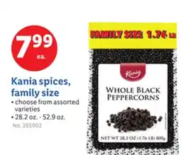 Lidl Kania spices, family size offer