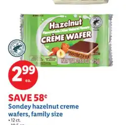 Lidl Sondey hazelnut creme wafers, family size offer