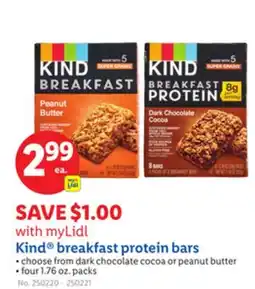 Lidl Kind breakfast protein bars offer